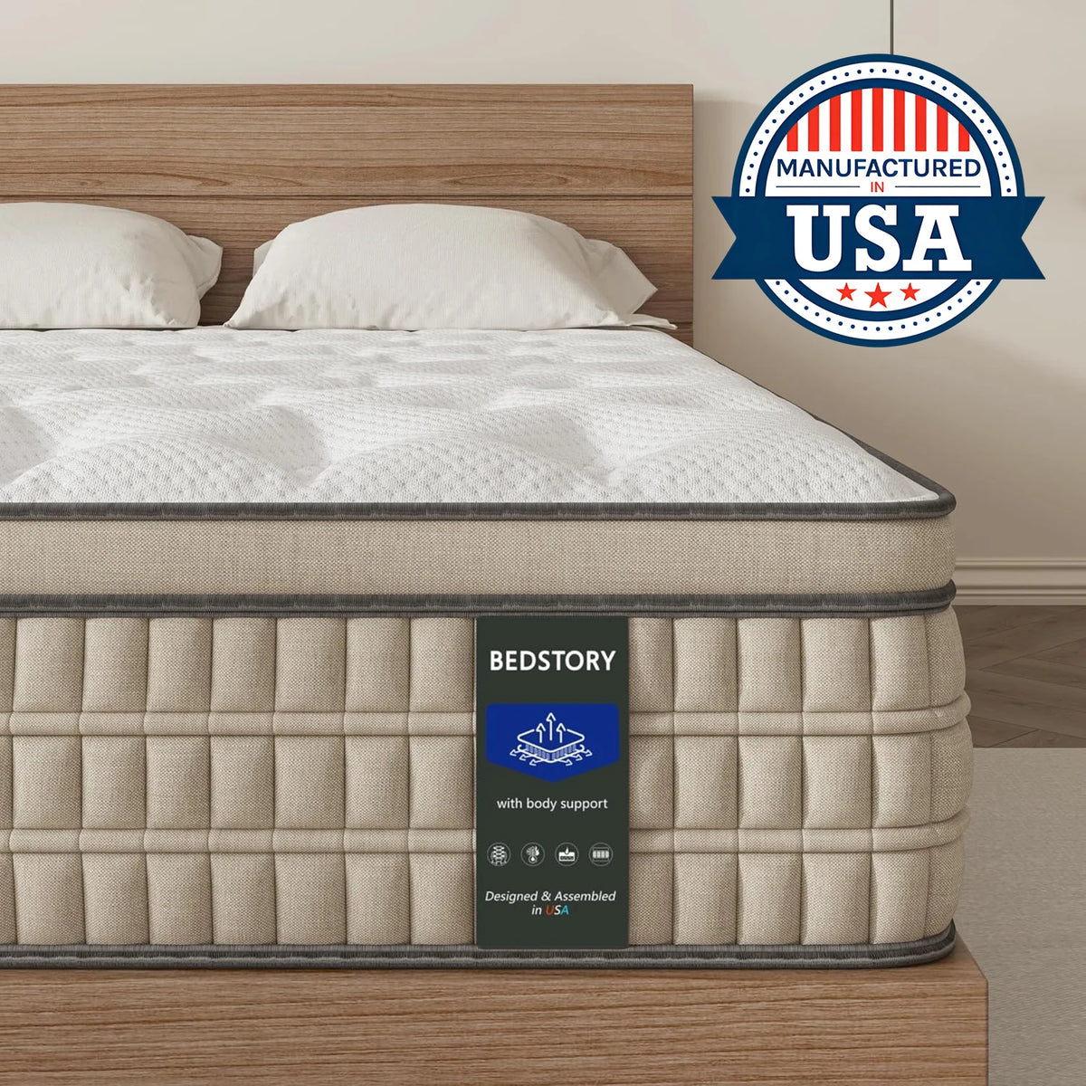 12” Memory Foam & Pocket Spring Mattress, CertiPUR-US Certified