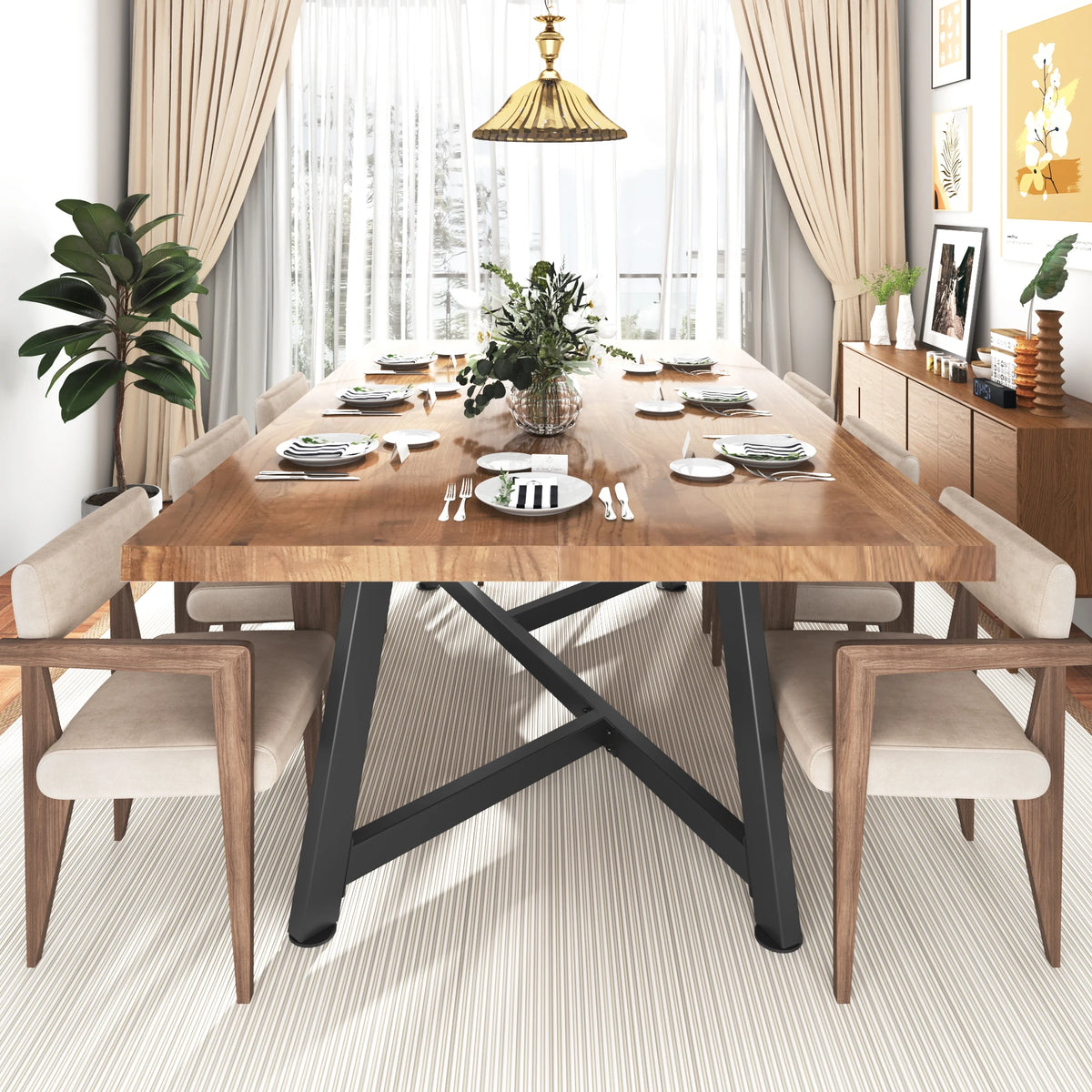 Solid Wood Dining Table for 8-10