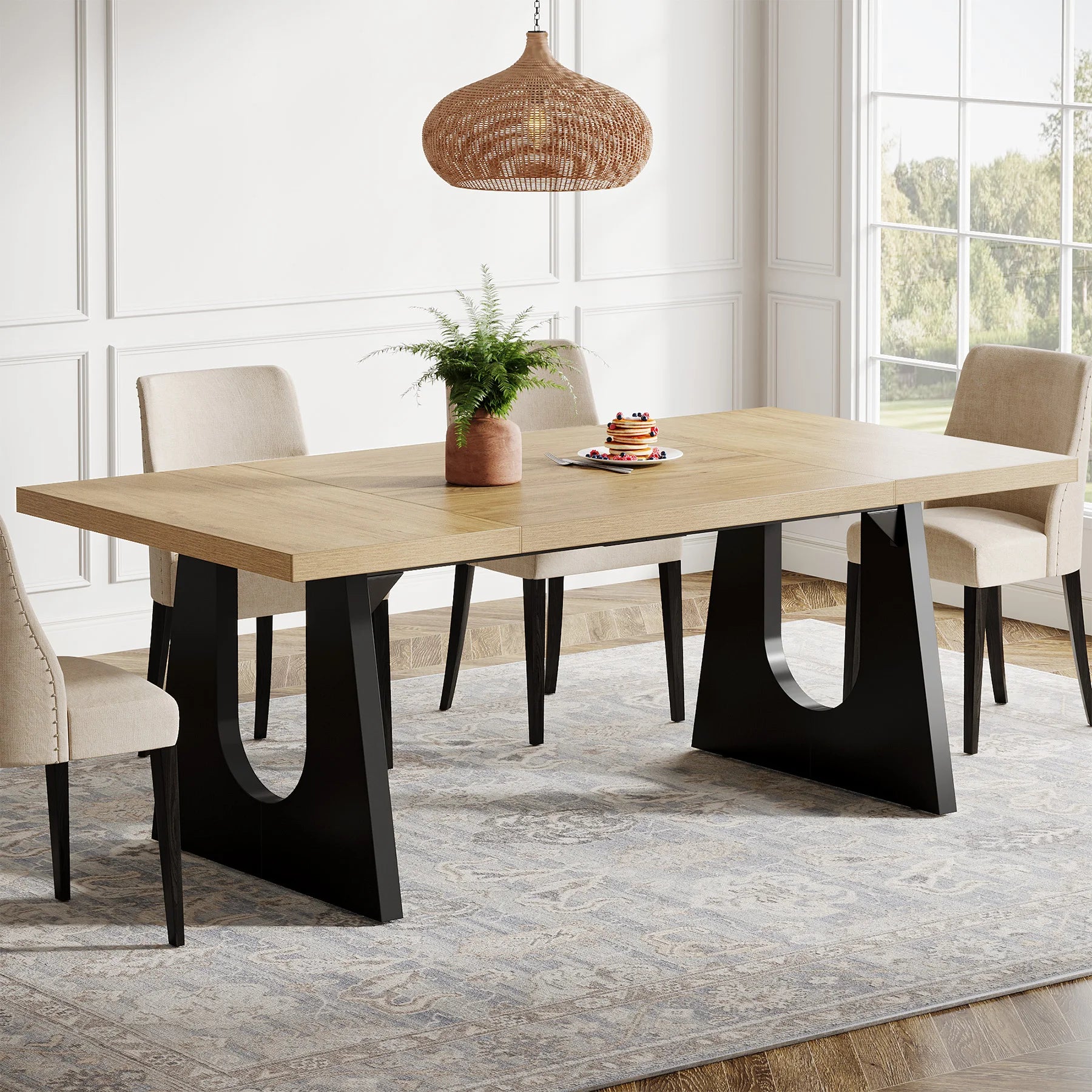 Large Wooden Dining Table for 6-8