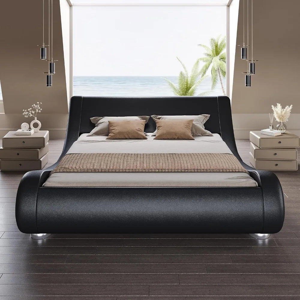 Modern Adjustable Leather Platform Bed – Ergonomic & Comfortable