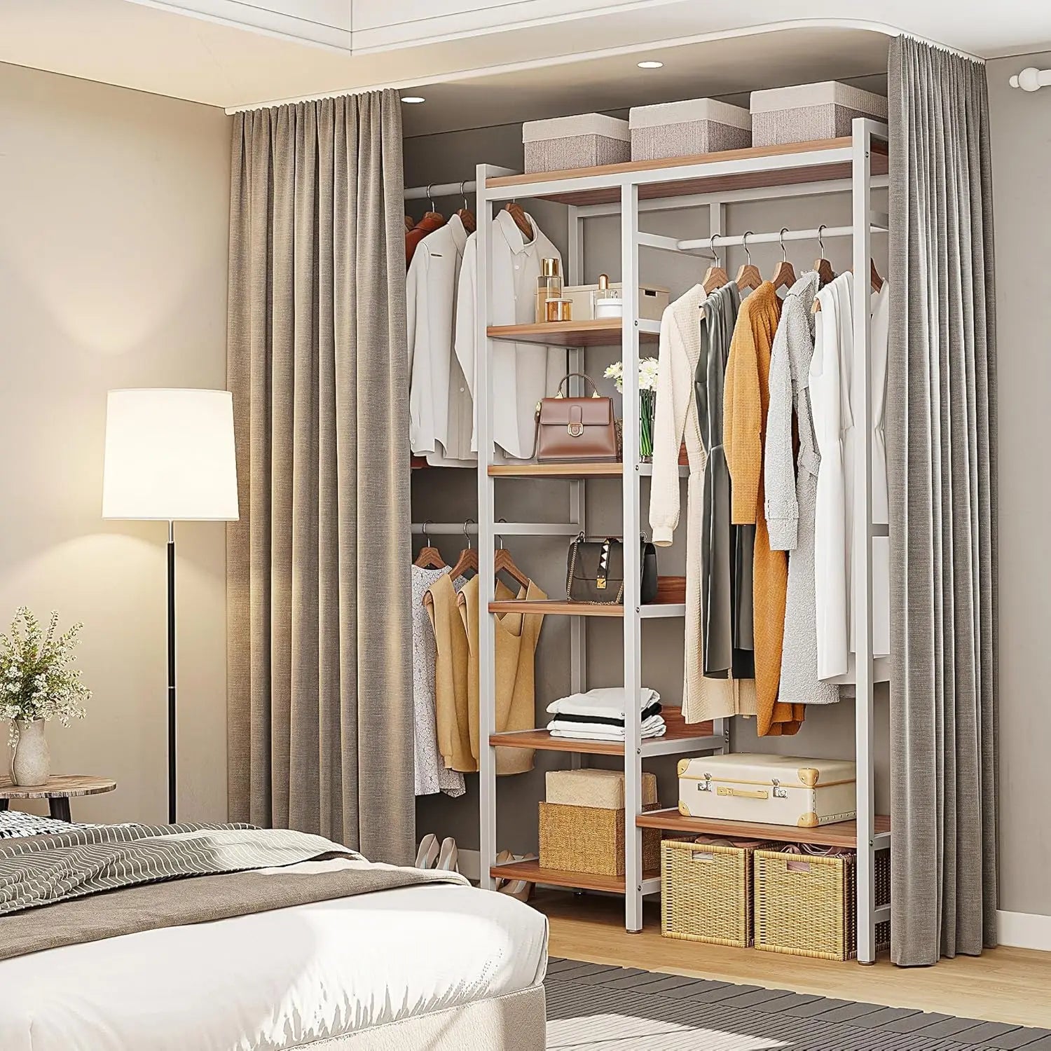 Heavy-Duty Adjustable Closet Organizer – 4 Expandable Hanging Rods