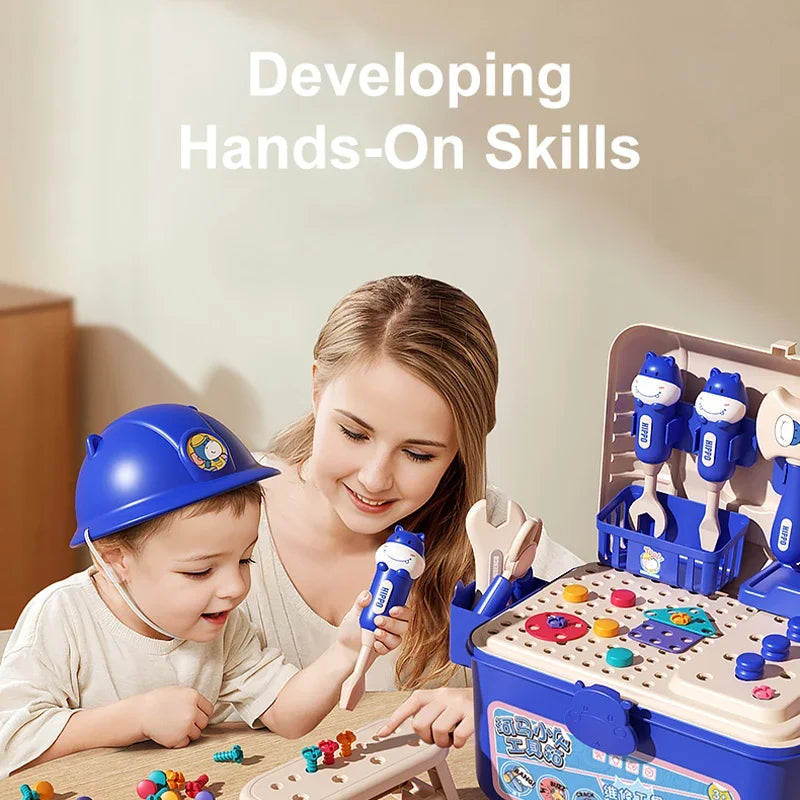 Children’s Play Tool Set with Electric Drill – Educational DIY Toolbox Toy