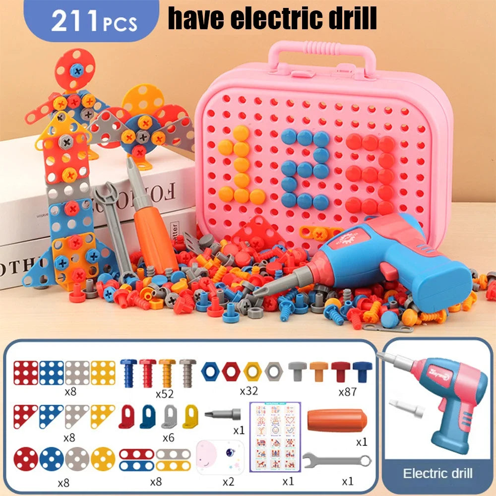 Children’s Electric Drill Tool Set – 3D Puzzle Assembly & Pretend Play Toys