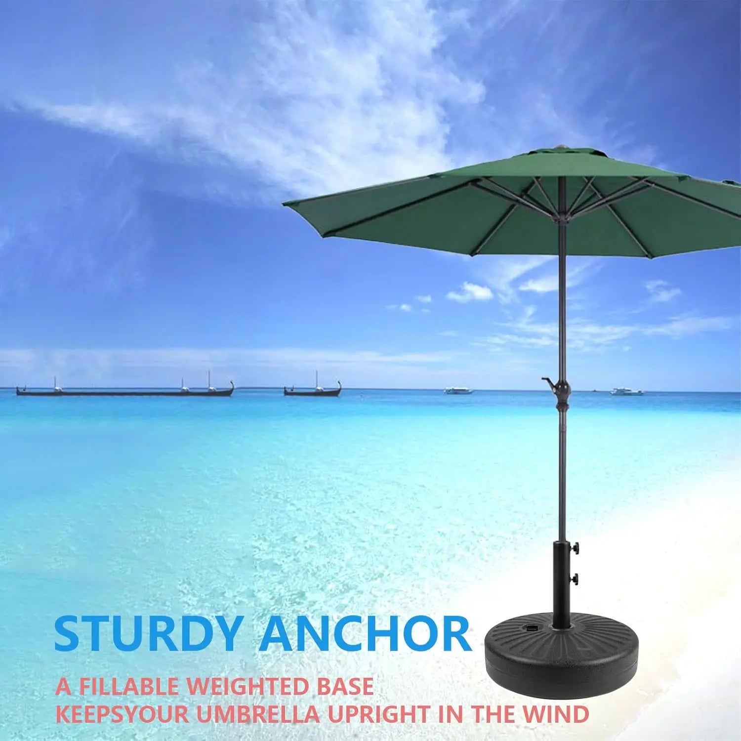 Heavy-Duty Outdoor Umbrella Base – Stainless Steel
