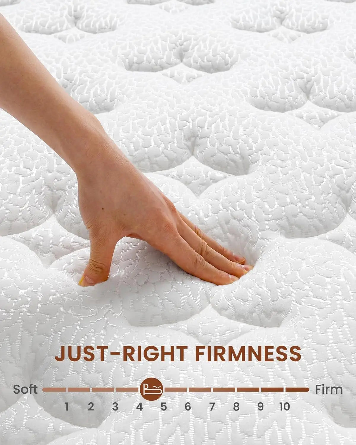 Hybrid Mattress – 12–14 Inch Eurotop, Memory Foam & Pocket Spring, Motion Isolation, USA