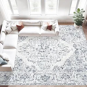 Washable 8x10 Vintage Rug