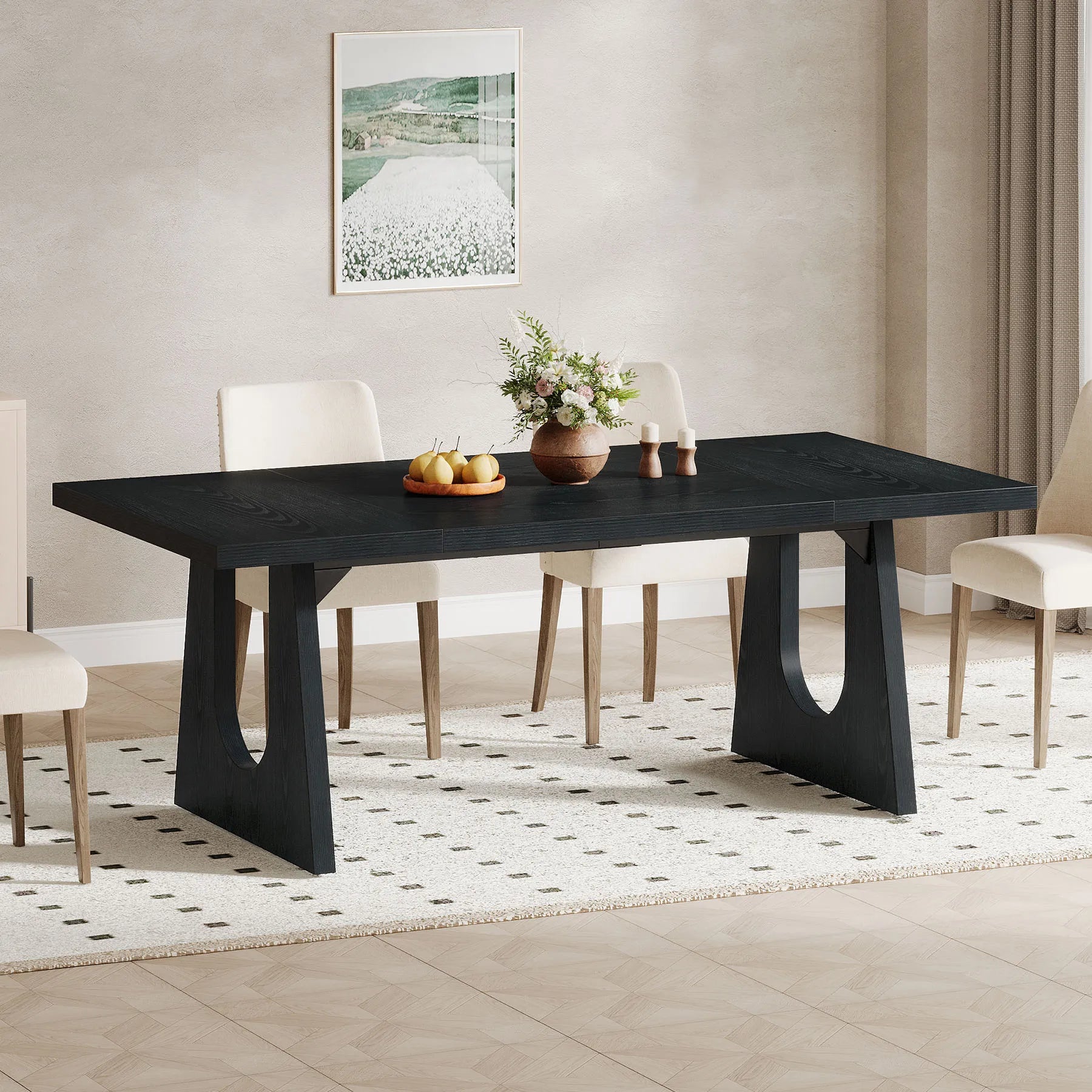 Large Wooden Dining Table for 6-8