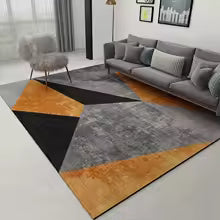 Geometric Polyester Rug – Modern Non-Slip Area Carpet