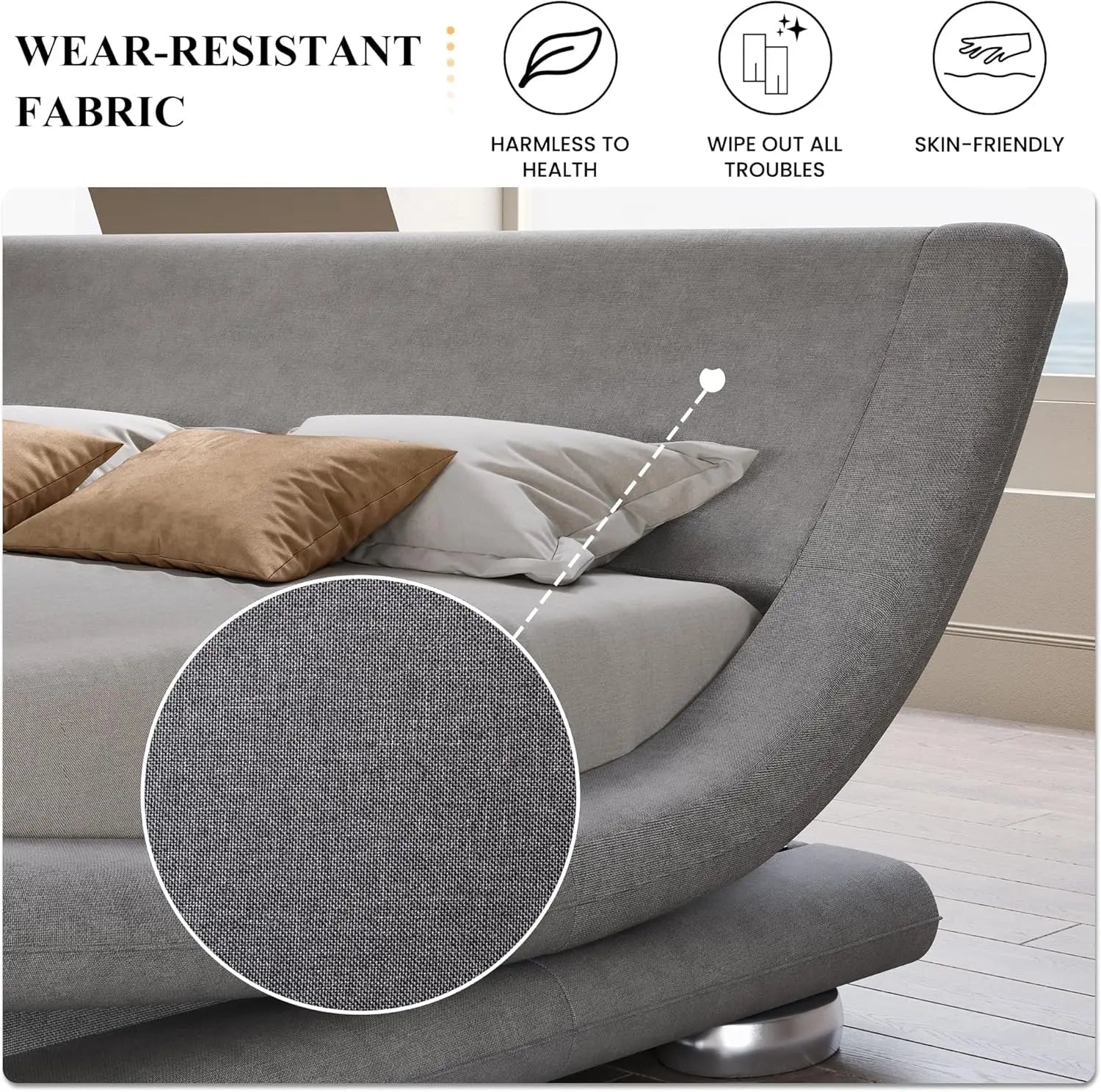 Modern Adjustable Leather Platform Bed – Ergonomic & Comfortable