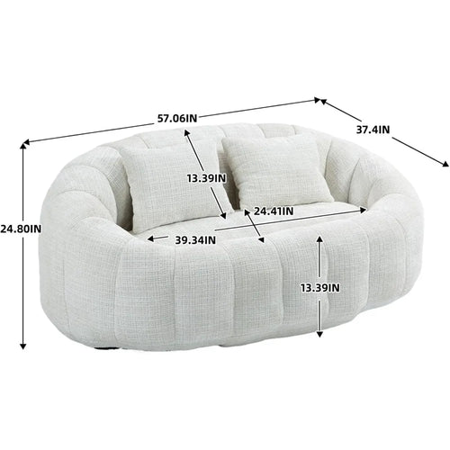 Loveseat Bean Bag Sofa – 57" Chenille