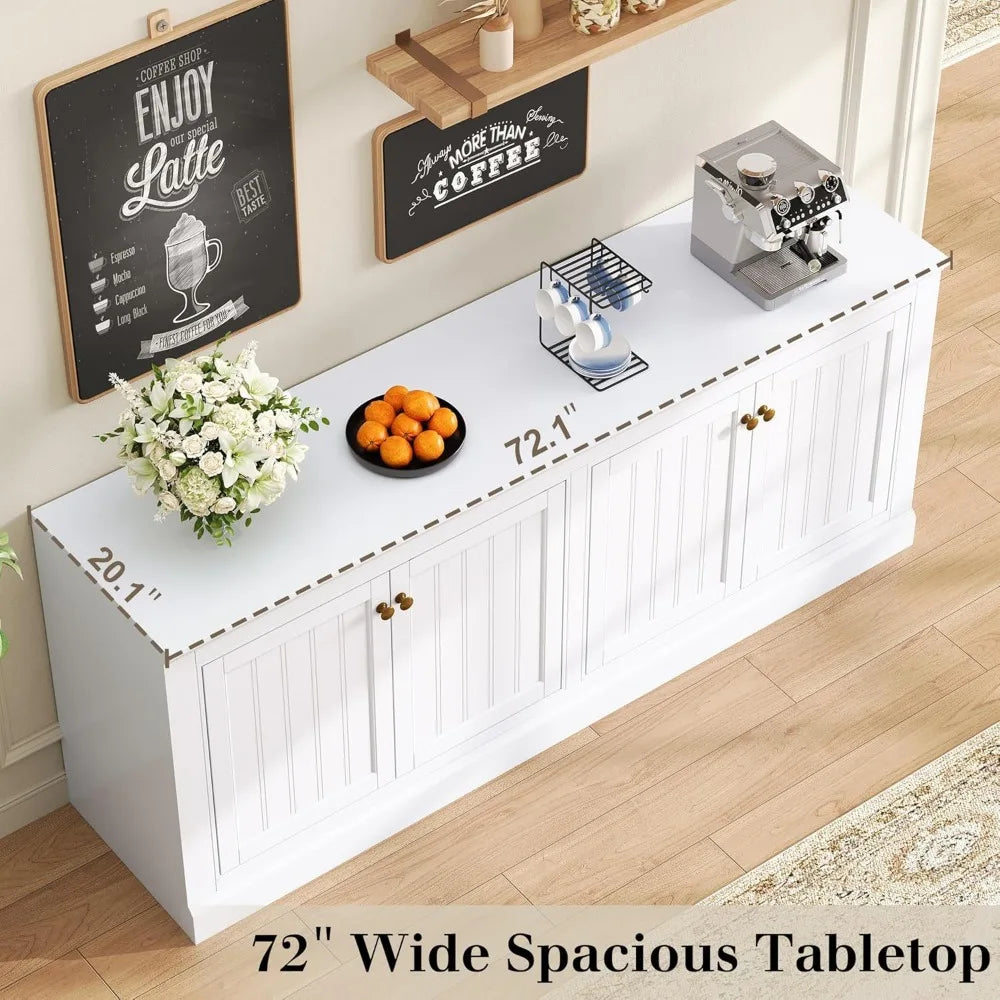 72" Farmhouse Sideboard Buffet Cabinet