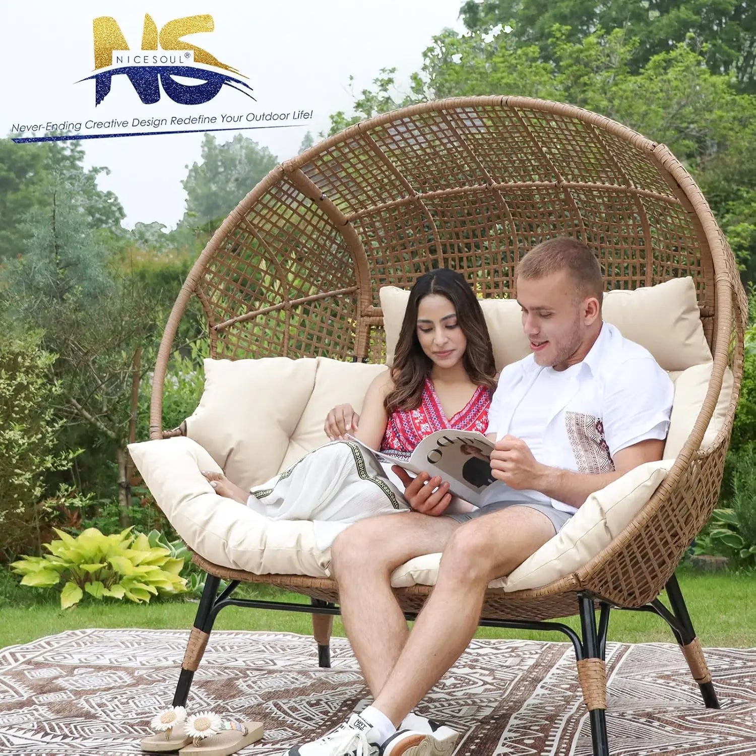Double Egg Chair – Oversized 2-Person Outdoor & Indoor Lounger