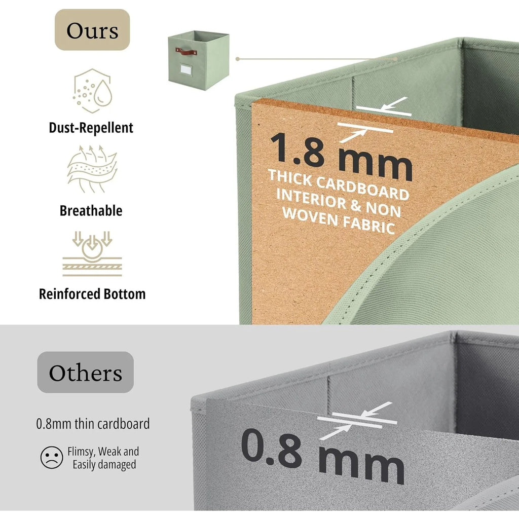 13” Cube Storage Bins – 6-Pack, Foldable & Durable Organizer
