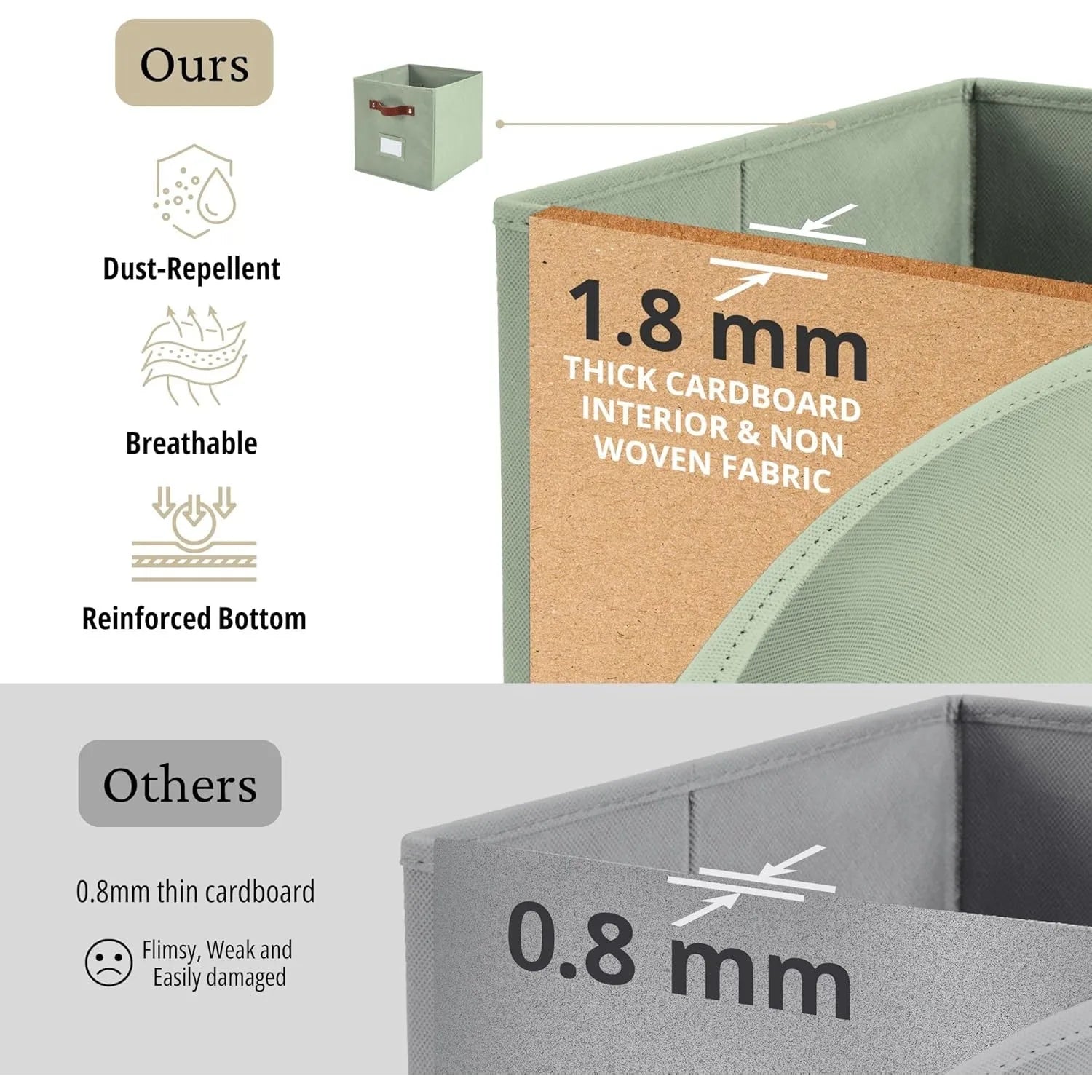 13” Cube Storage Bins – 6-Pack, Foldable & Durable Organizer