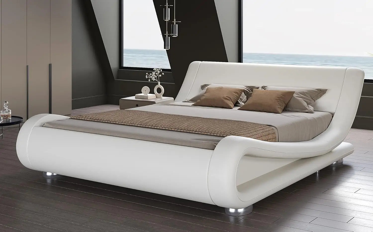 Modern Adjustable Leather Platform Bed – Ergonomic & Comfortable