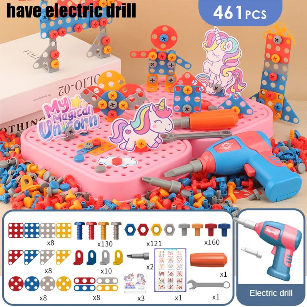 Children’s Electric Drill Tool Set – 3D Puzzle Assembly & Pretend Play Toys