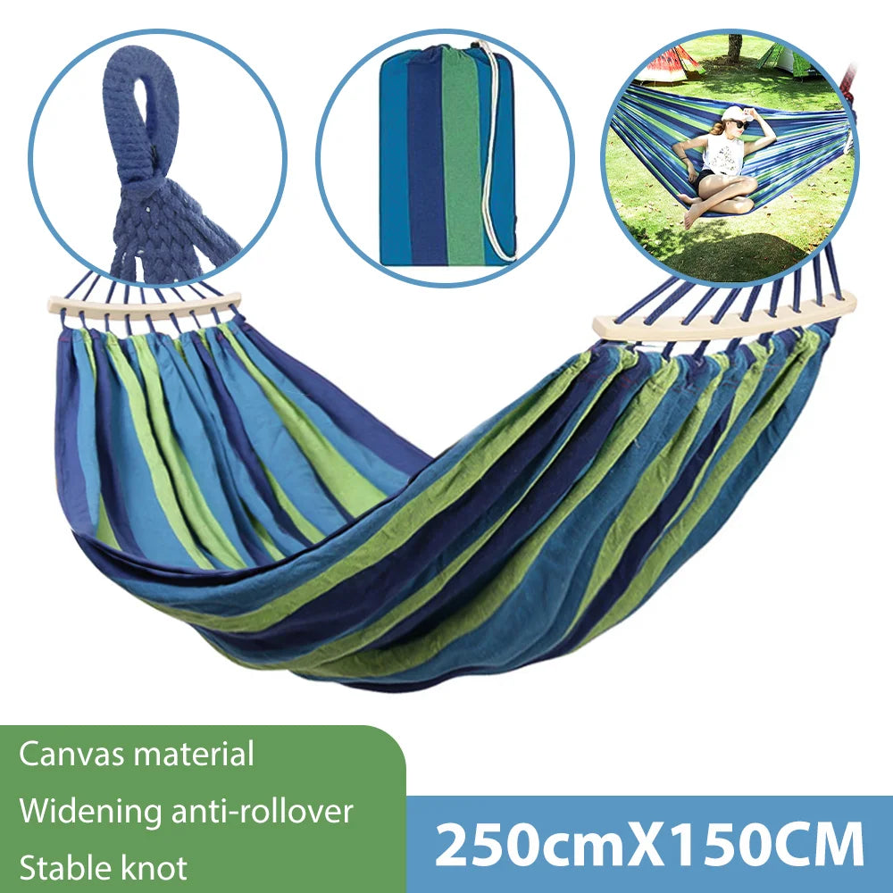 Double Canvas Camping Hammock – Portable Outdoor Relaxation