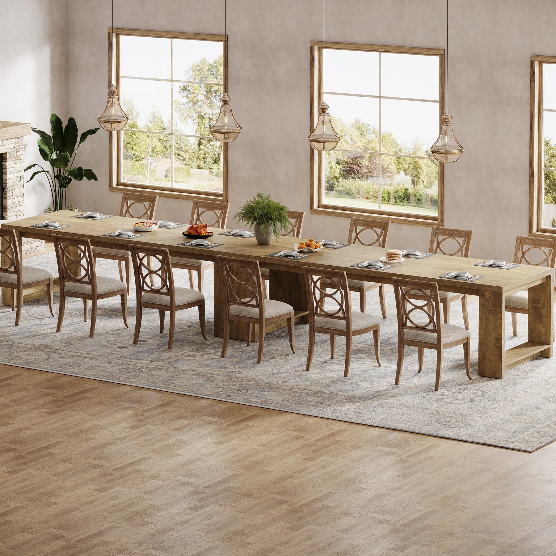 Tribesigns Extra Long Dining Table for 6-8