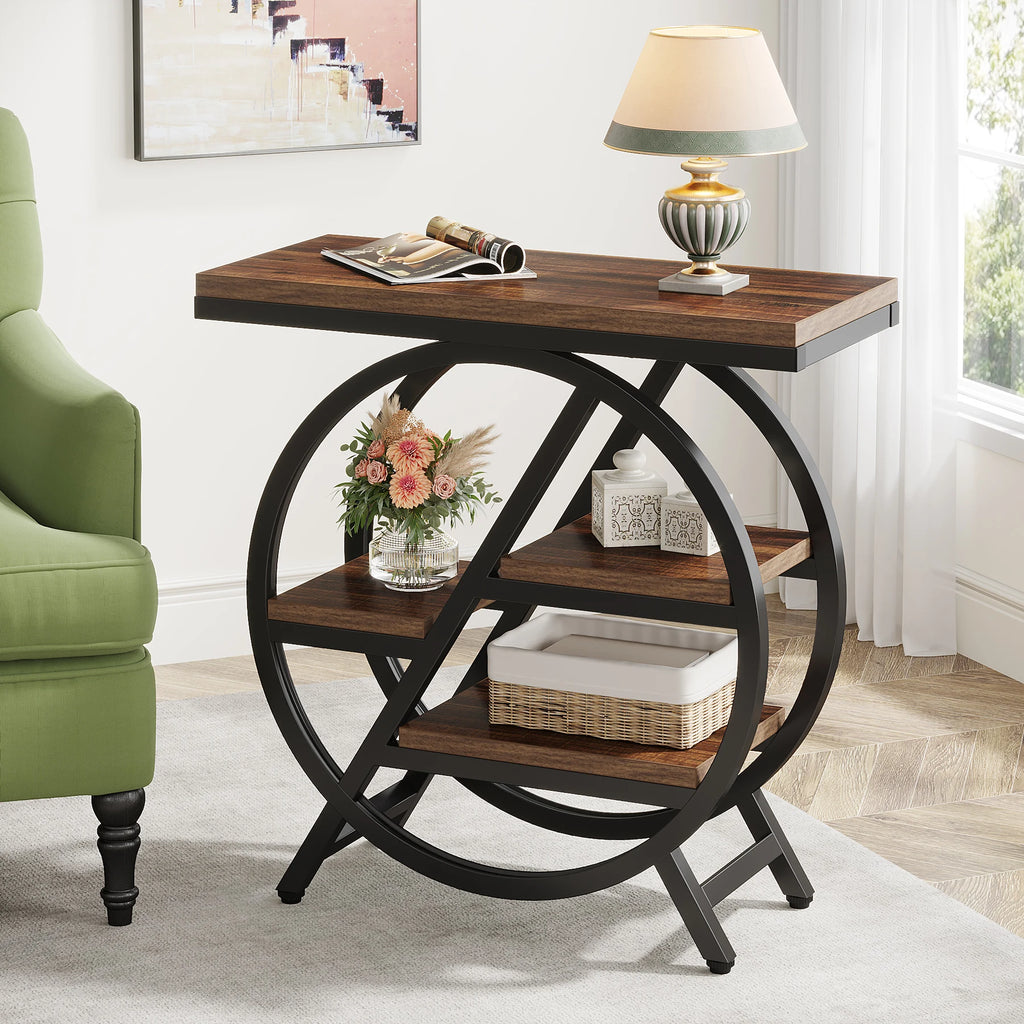 Tribesigns Industrial 3-Tier End Table – Rustic Elegance & Smart Storage