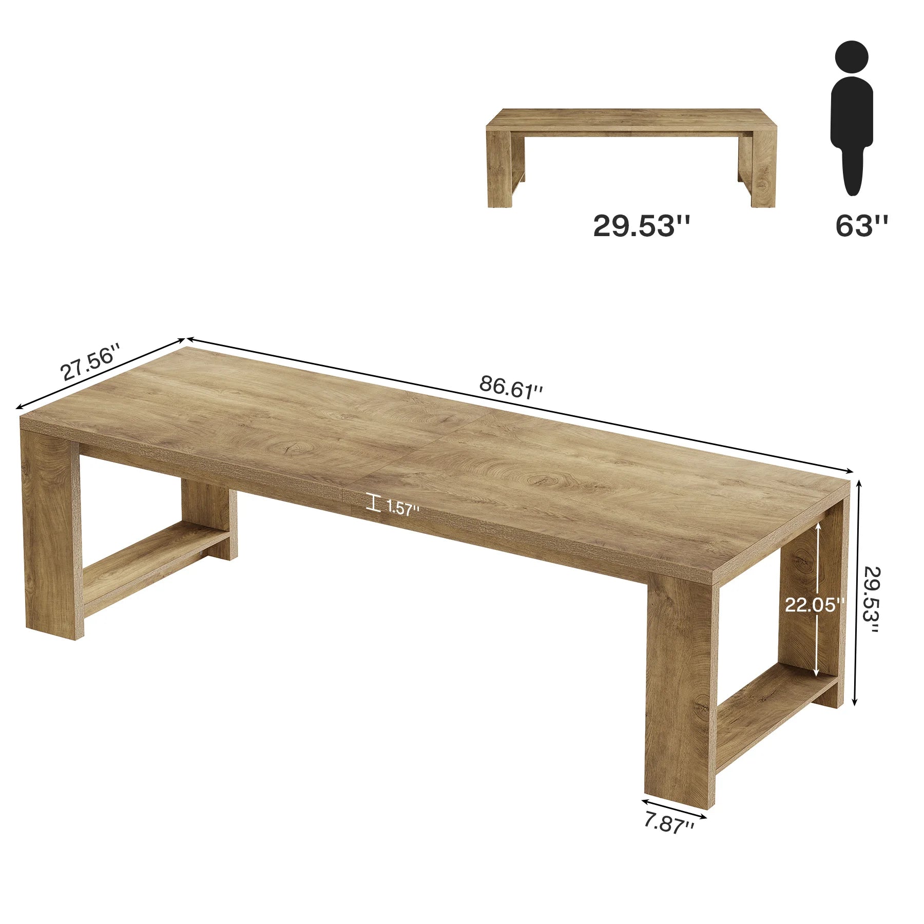 Tribesigns Extra Long Dining Table for 6-8