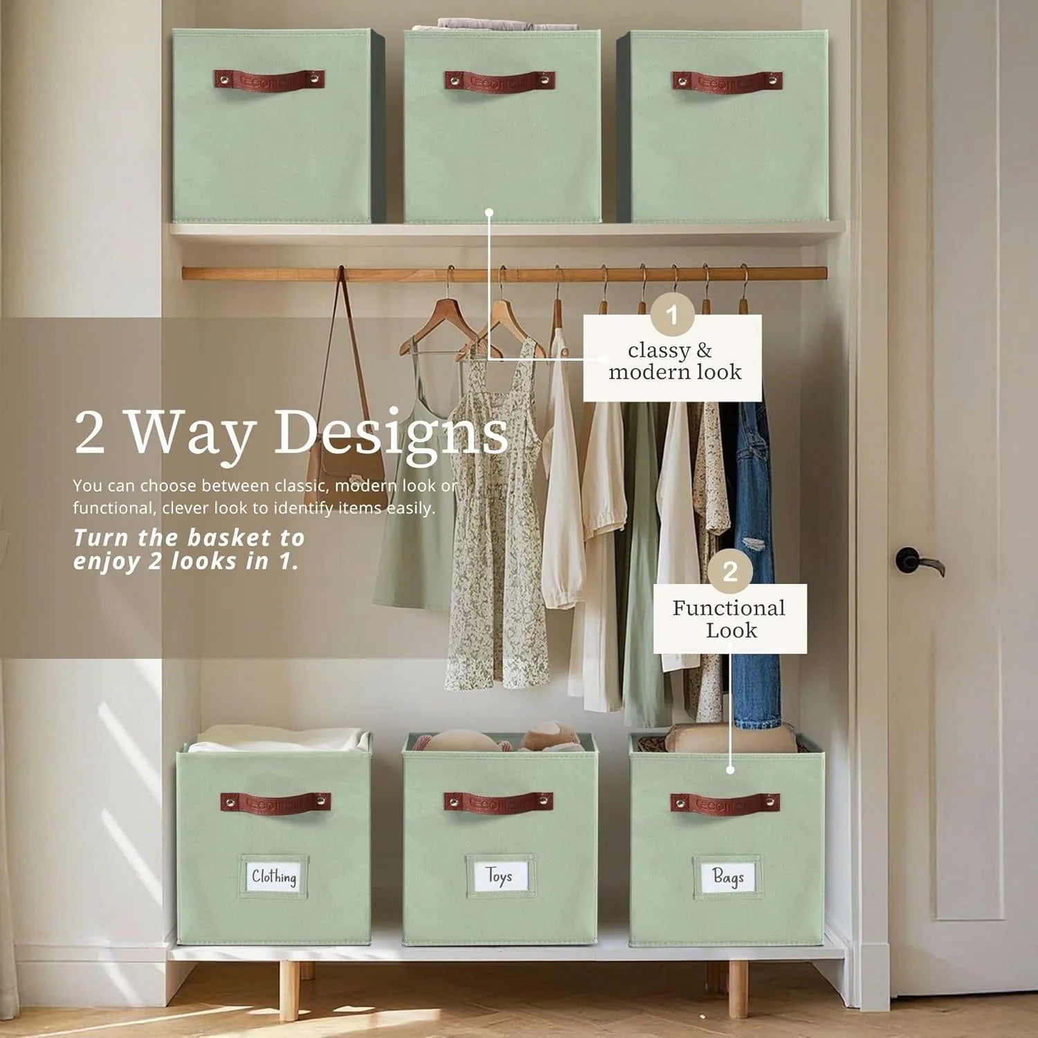 13” Cube Storage Bins – 6-Pack, Foldable & Durable Organizer