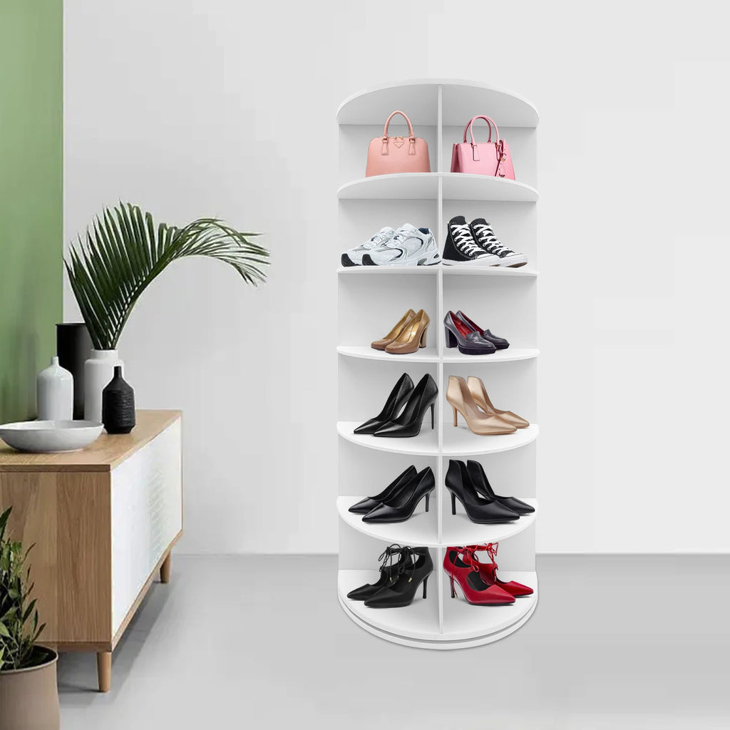 360° Rotating Shoe Rack – 6-Tier Freestanding Storage Organizer for 24 Pairs