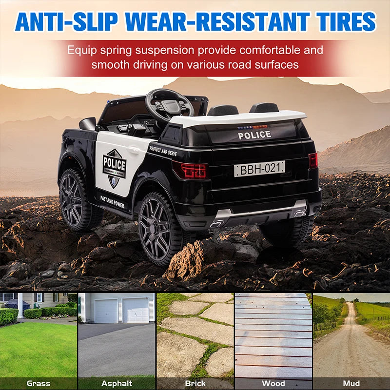 12V Kids Police Ride-On Car | Electric SUV with Parent Remote, Siren, Flashing Lights & Music | Ages 3–6