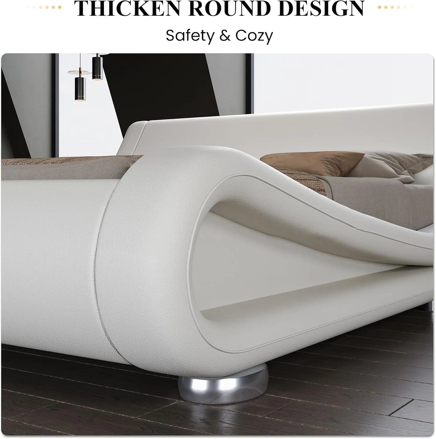 Modern Adjustable Leather Platform Bed – Ergonomic & Comfortable