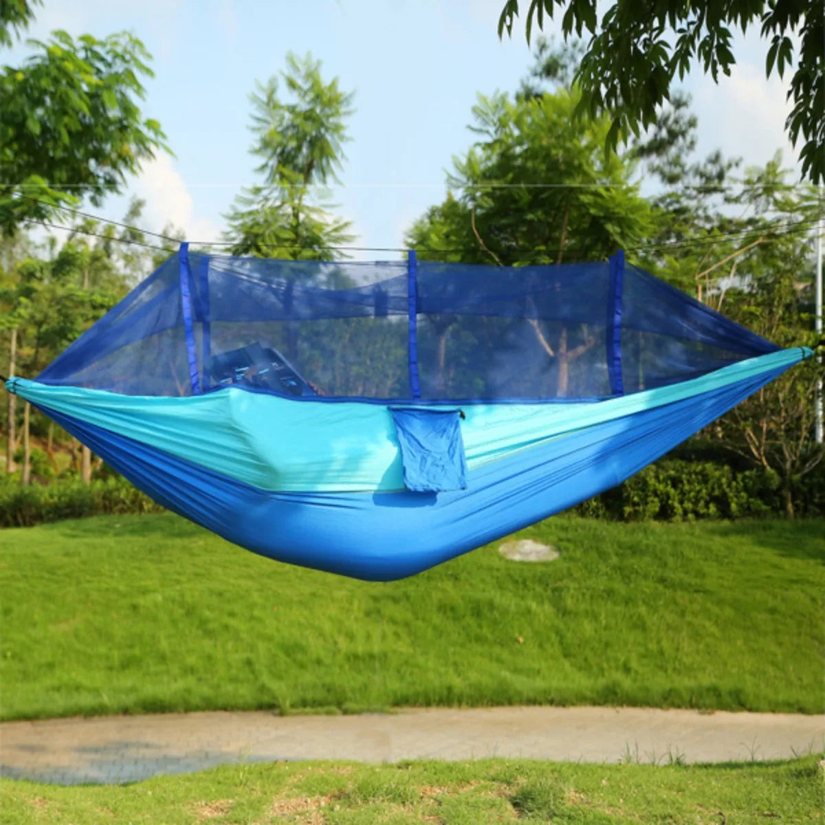 600 lbs Parachute Nylon Camping Hammock with Mosquito Net – Lightweight & Portable