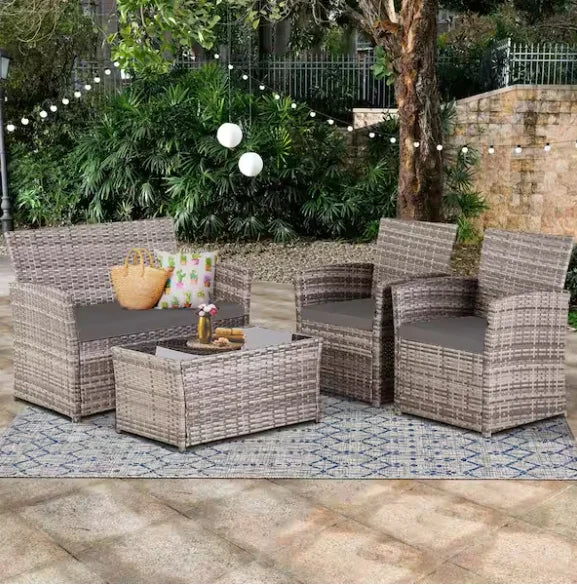 Outsunny PE Wicker Patio Furniture Set – Stylish & Weather-Resistant