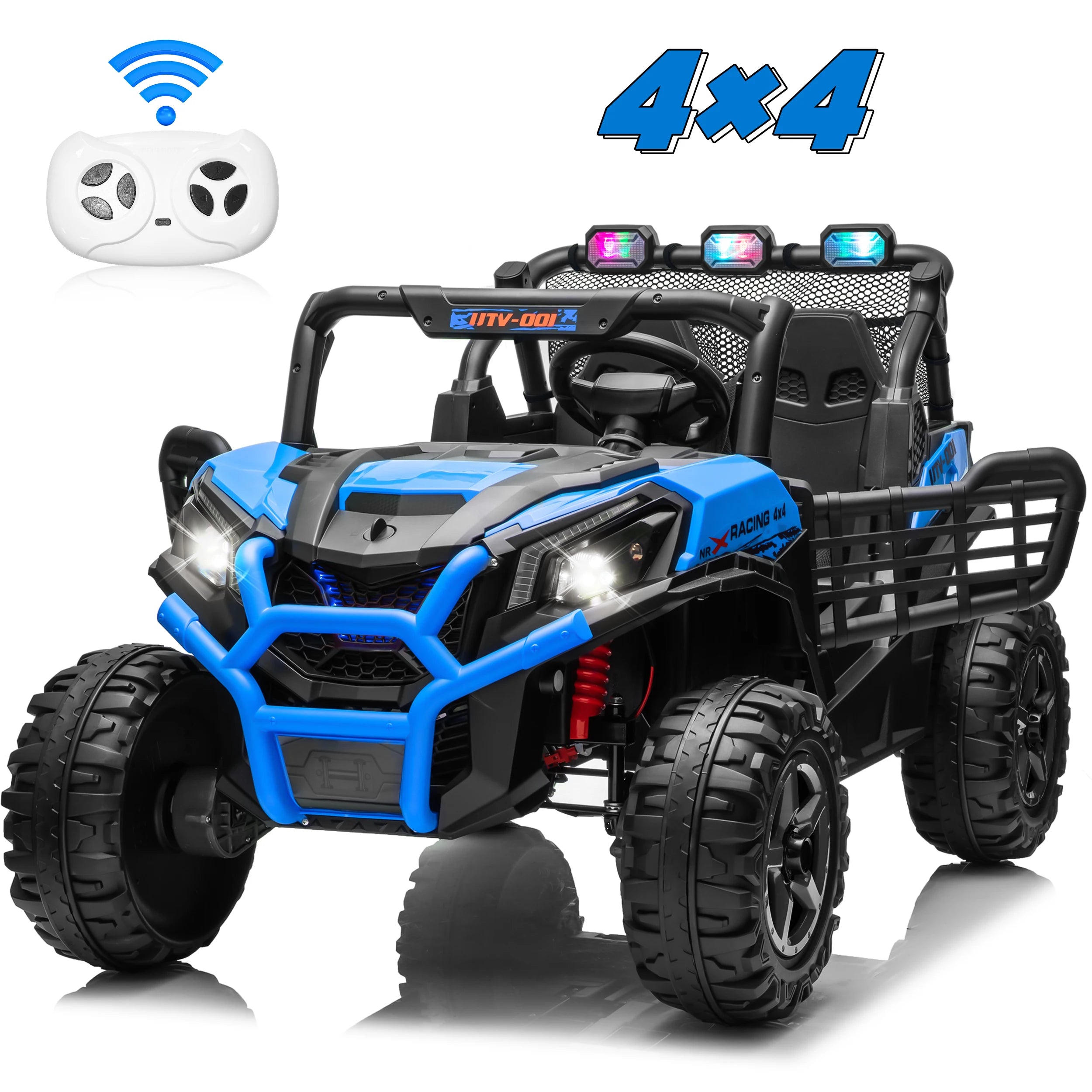 Joyracer 24V Kids Ride-On Car | Double Seat UTV | LED Lights, USB/MP3, Adjustable Volume | Ages 3–6