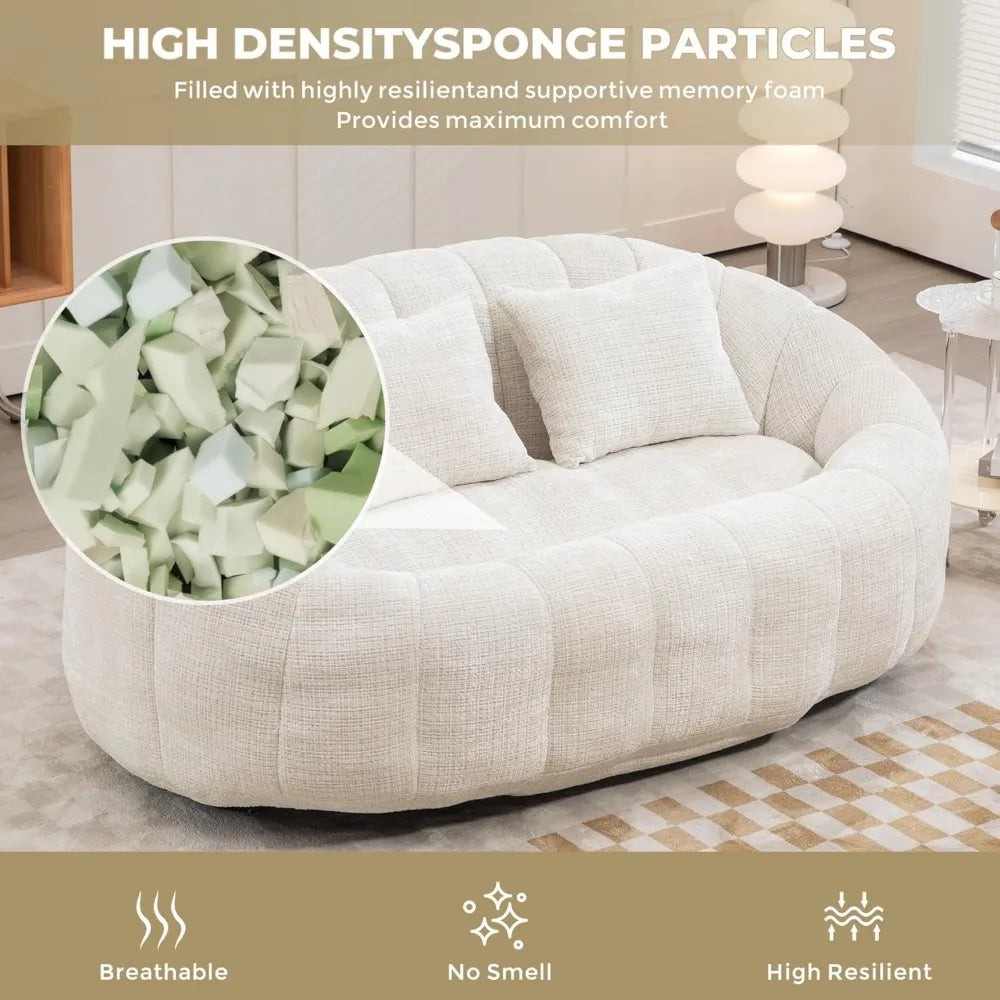 Loveseat Bean Bag Sofa – 57" Chenille