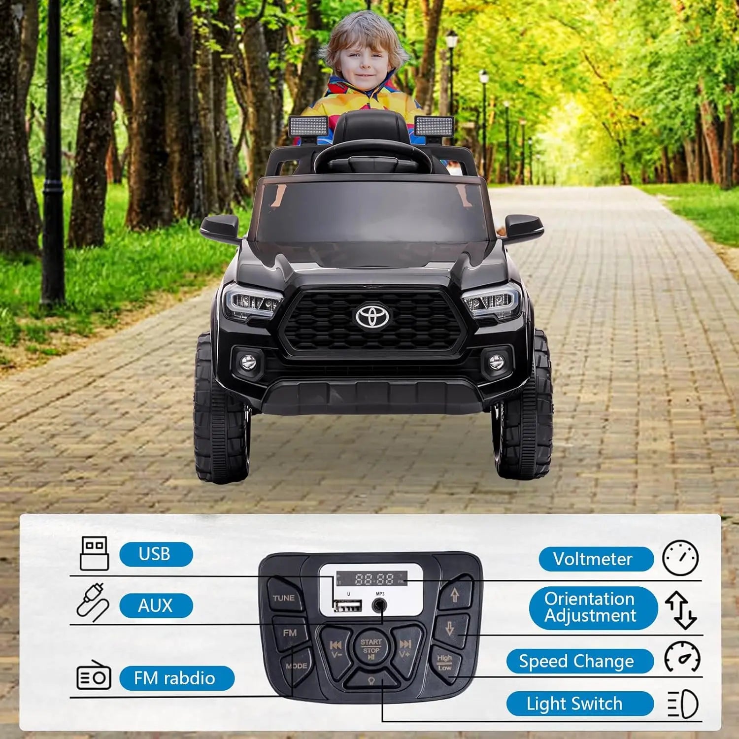 12V Kids Ride-On Truck | Electric Battery-Powered Car with Parental Remote, LED Lights & Sounds | Ages 3–6