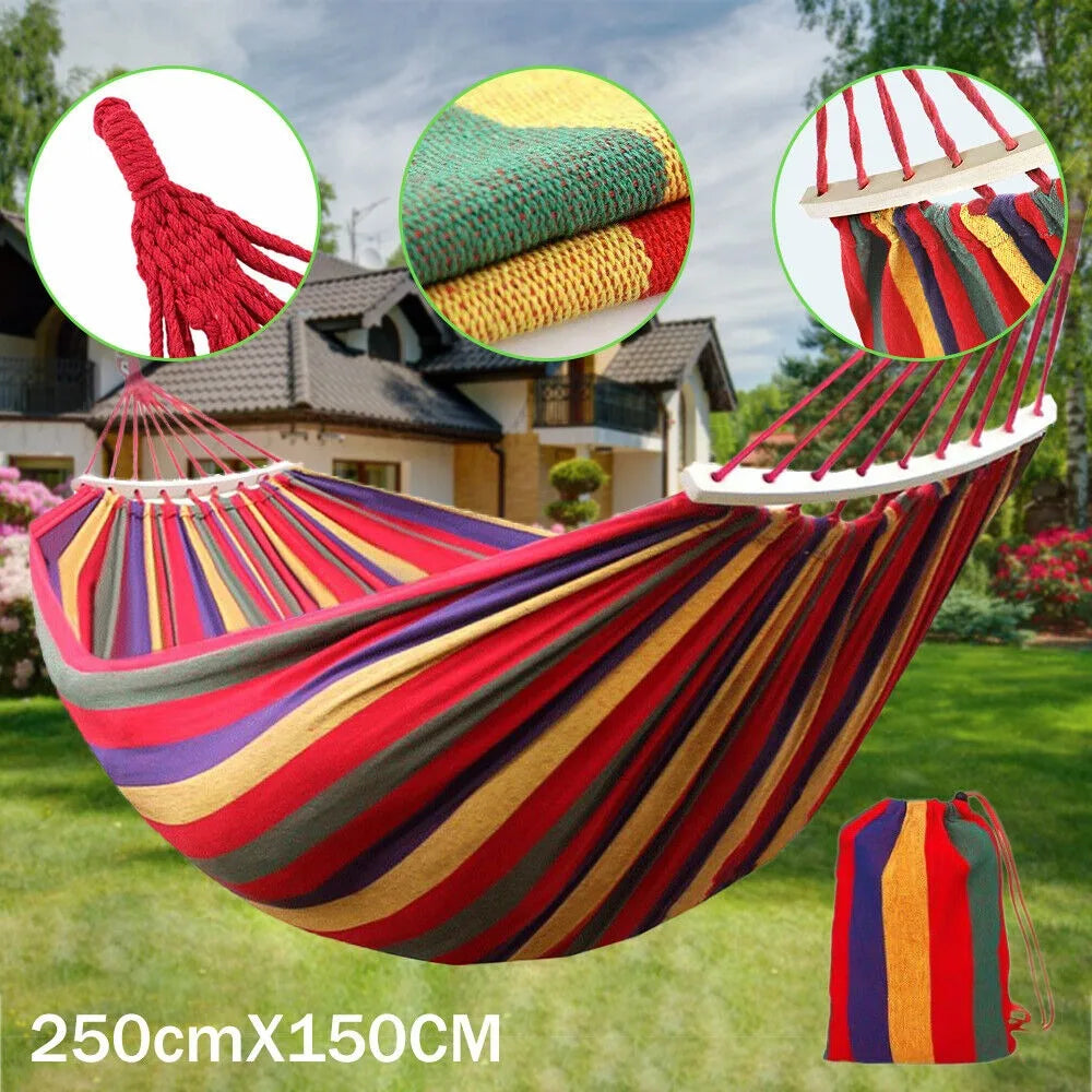 Double Canvas Camping Hammock – Portable Outdoor Relaxation
