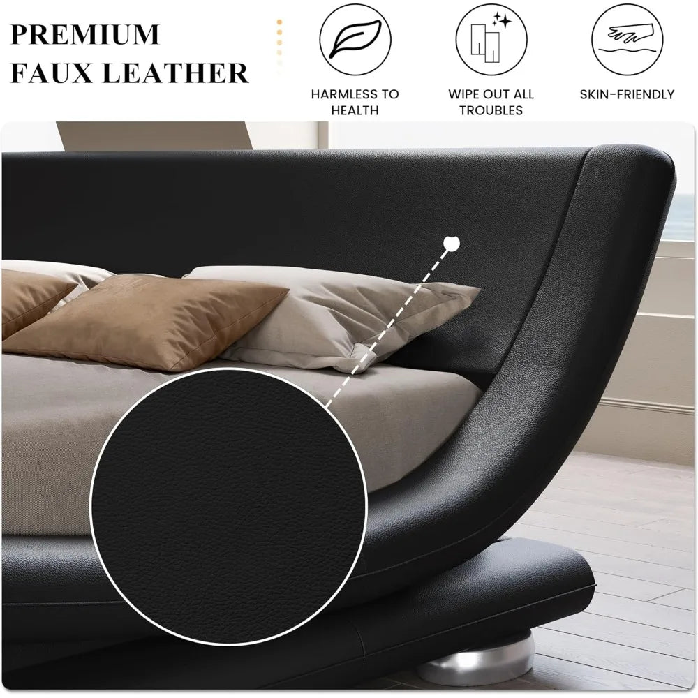 Modern Adjustable Leather Platform Bed – Ergonomic & Comfortable