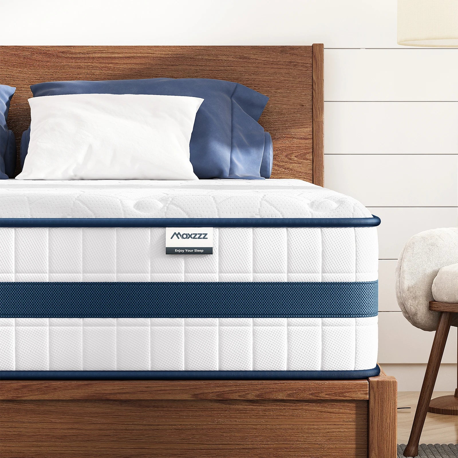 Maxzzz Firm Hybrid Mattress – USA Made, Eurotop, Memory Foam & Pocket Spring, 9-12 Inch