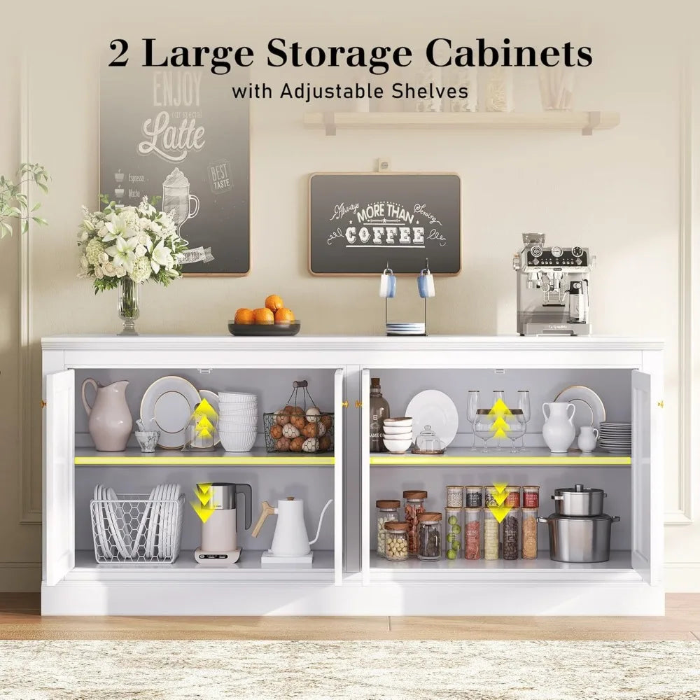 72" Farmhouse Sideboard Buffet Cabinet