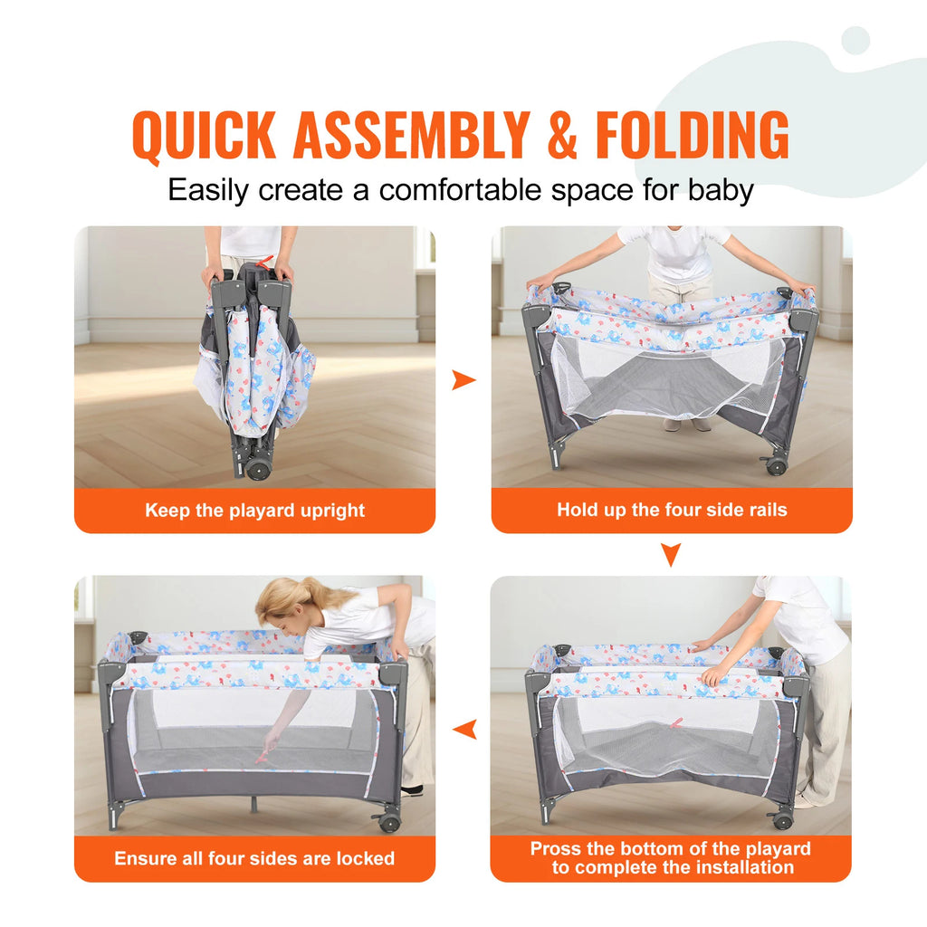 SucceBuy Baby Bassinet with Changing Table