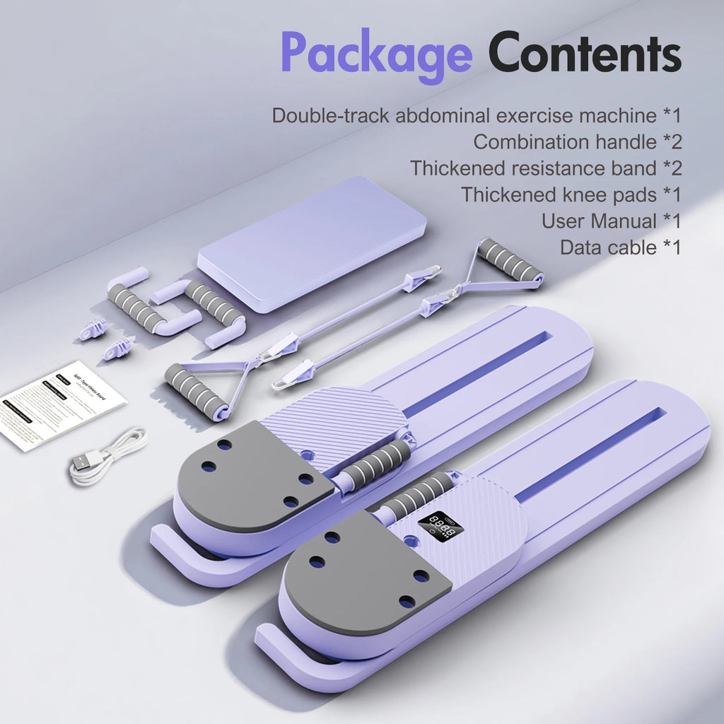 Portable Split Ab Board with Resistance Bands – Smart Pilates & Core Trainer