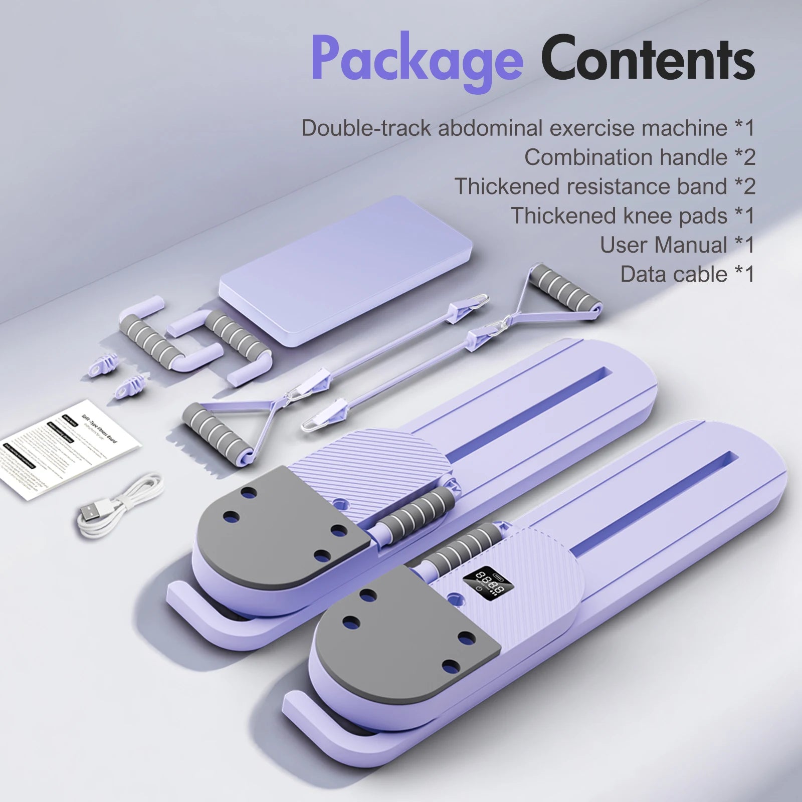 Portable Split Ab Board with Resistance Bands – Smart Pilates & Core Trainer