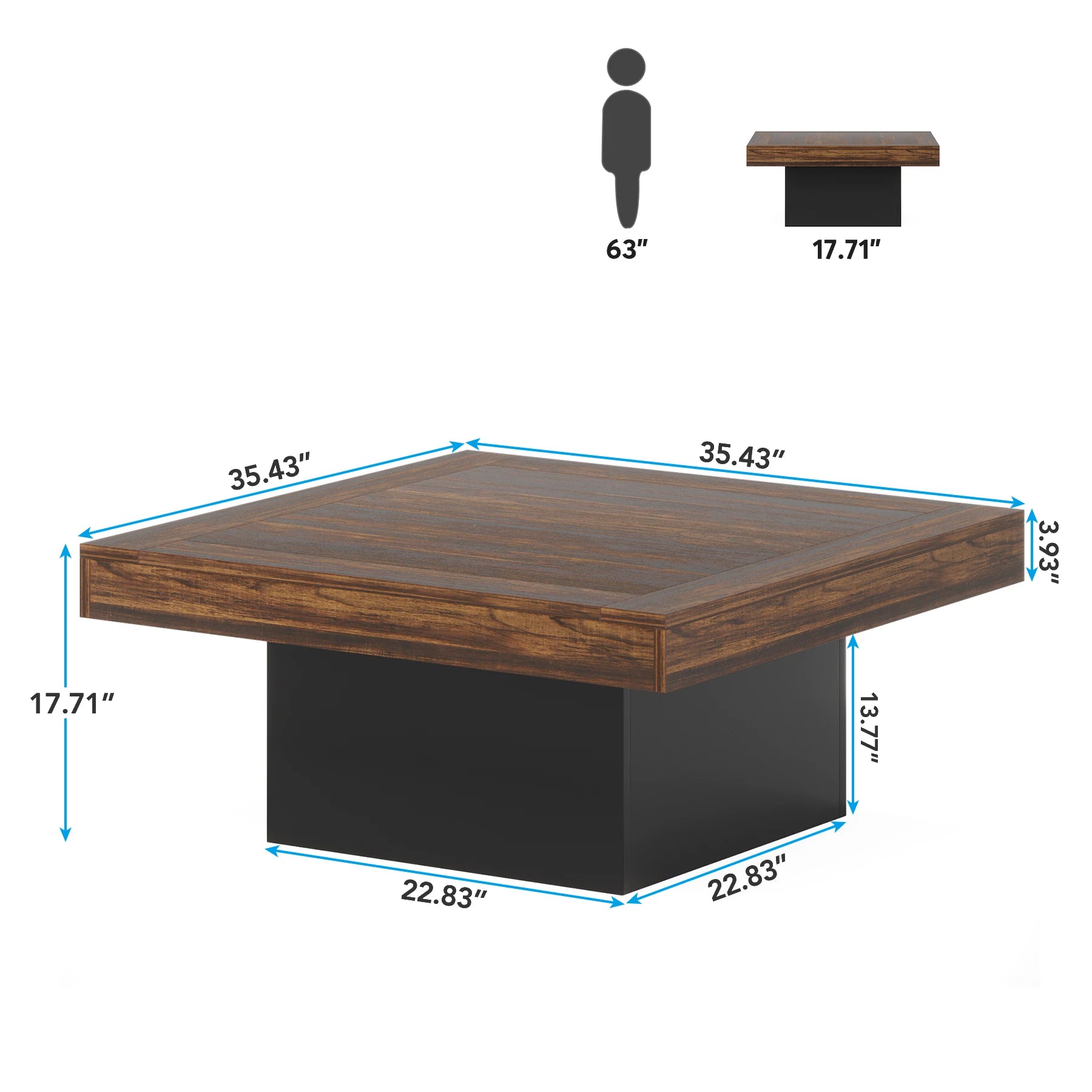 Rustic LED Coffee Table – Farmhouse Style & Modern Functionality