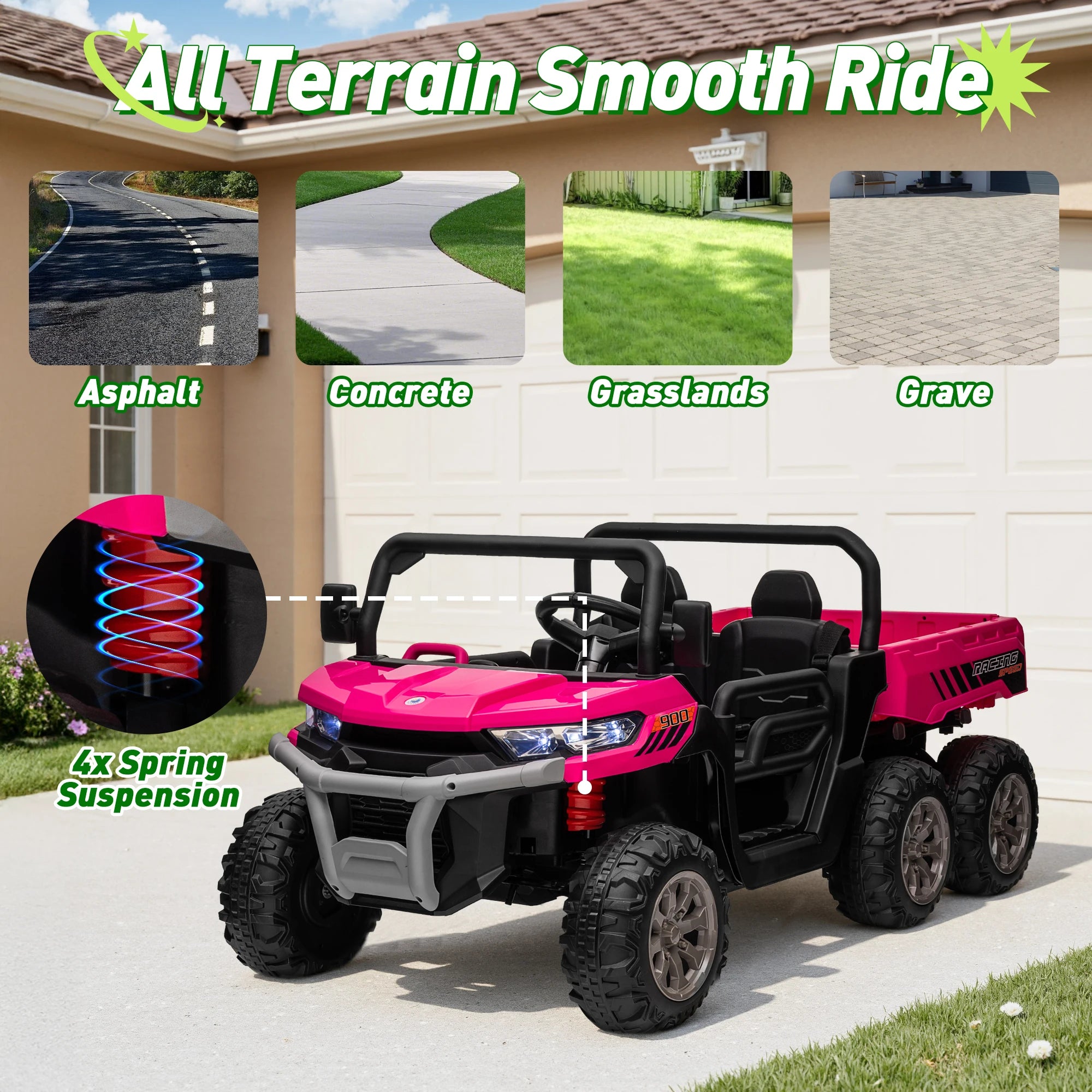 Electric Ride-On Car for Kids | Ages 3-12 | 2.4G Remote Control, 3-Speed Adjustable