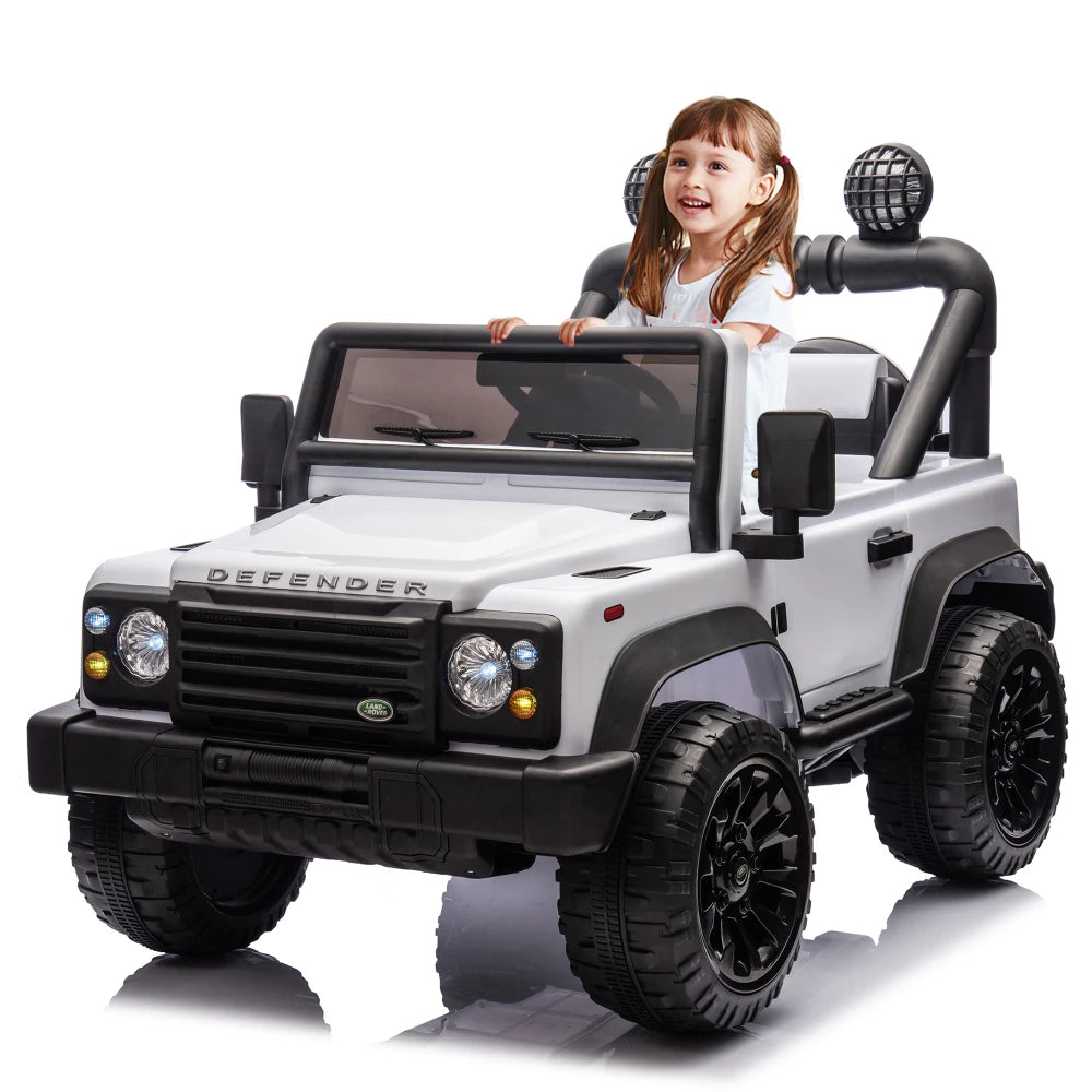 Lwo Licensed Land Rover Defender Electric Ride-On Car for Kids | Ages 3-7 | Remote Control, Multimedia, LED Lights