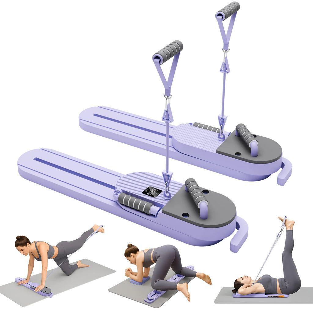 Portable Split Ab Board with Resistance Bands – Smart Pilates & Core Trainer