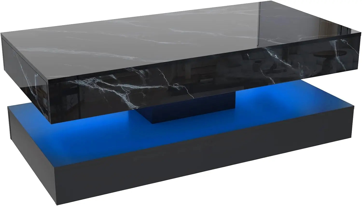 Modern LED Coffee Table with Storage & Remote/App Control