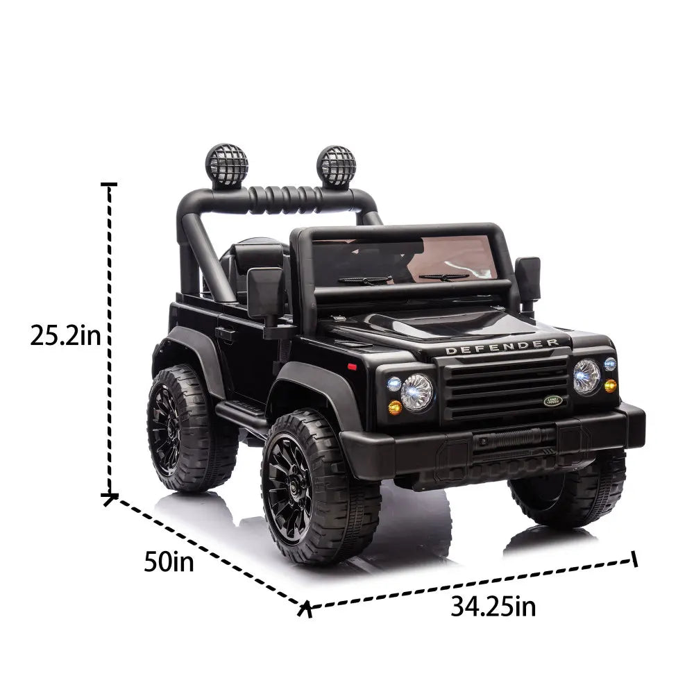 Lwo Licensed Land Rover Defender Electric Ride-On Car for Kids | Ages 3-7 | Remote Control, Multimedia, LED Lights