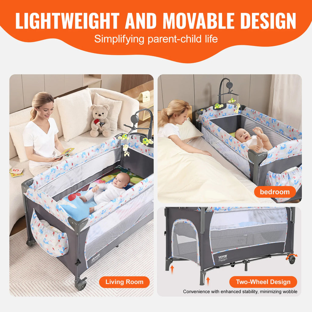 SucceBuy Baby Bassinet with Changing Table