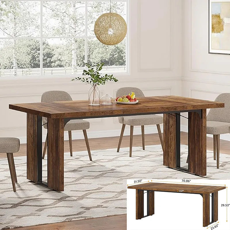 Farmhouse 63" Dining Table – Spacious & Durable