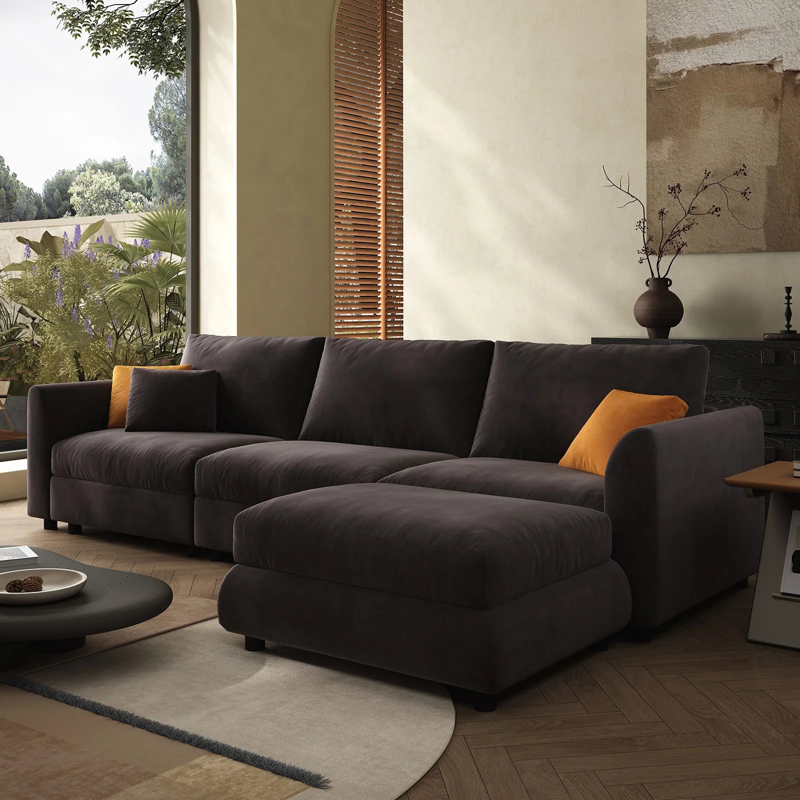 Cloud 108.2'' Modern U-Shaped Sectional Sofa – 4-Seater Convertible