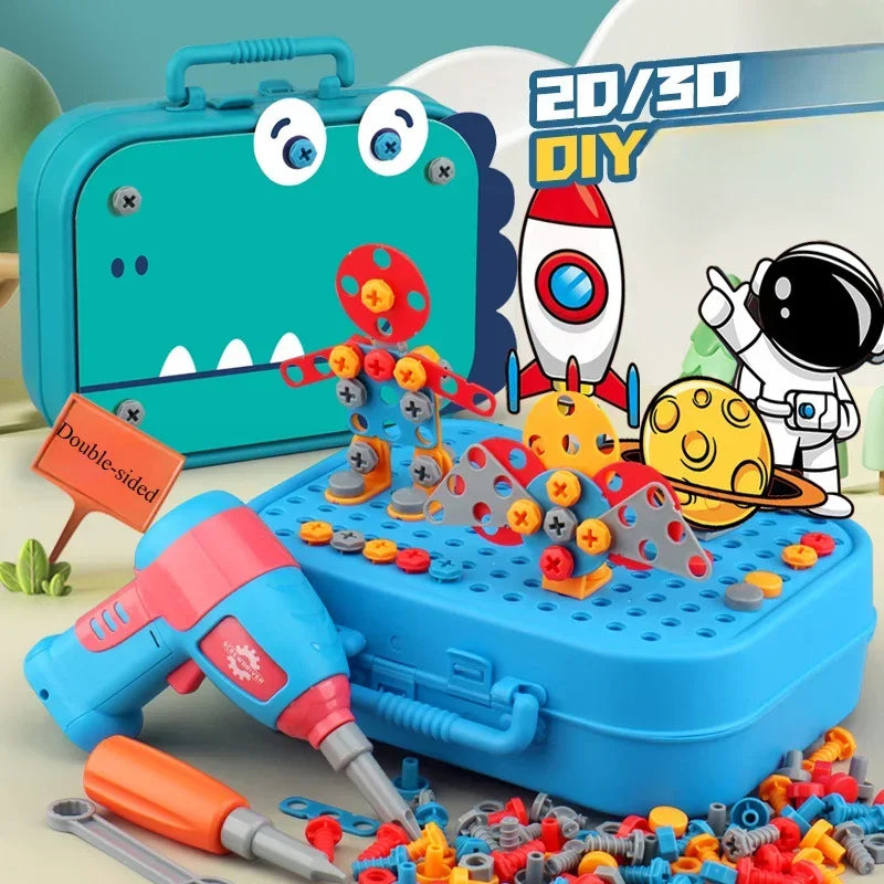 Children’s Electric Drill Tool Set – 3D Puzzle Assembly & Pretend Play Toys